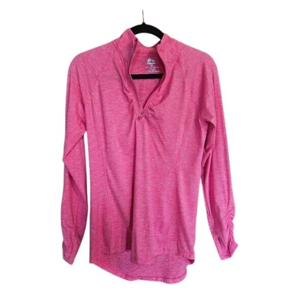 RBX Womens Petite S Hot Pink DryTech Zip‎ Active Workout Top Athletic Long Sleev